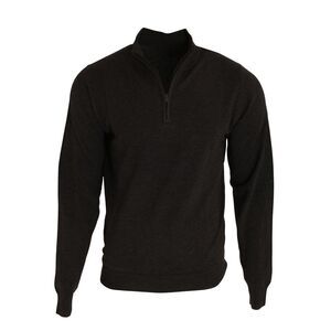 Premier Mens 1/4 Zip Neck Knitted Sweater / Black